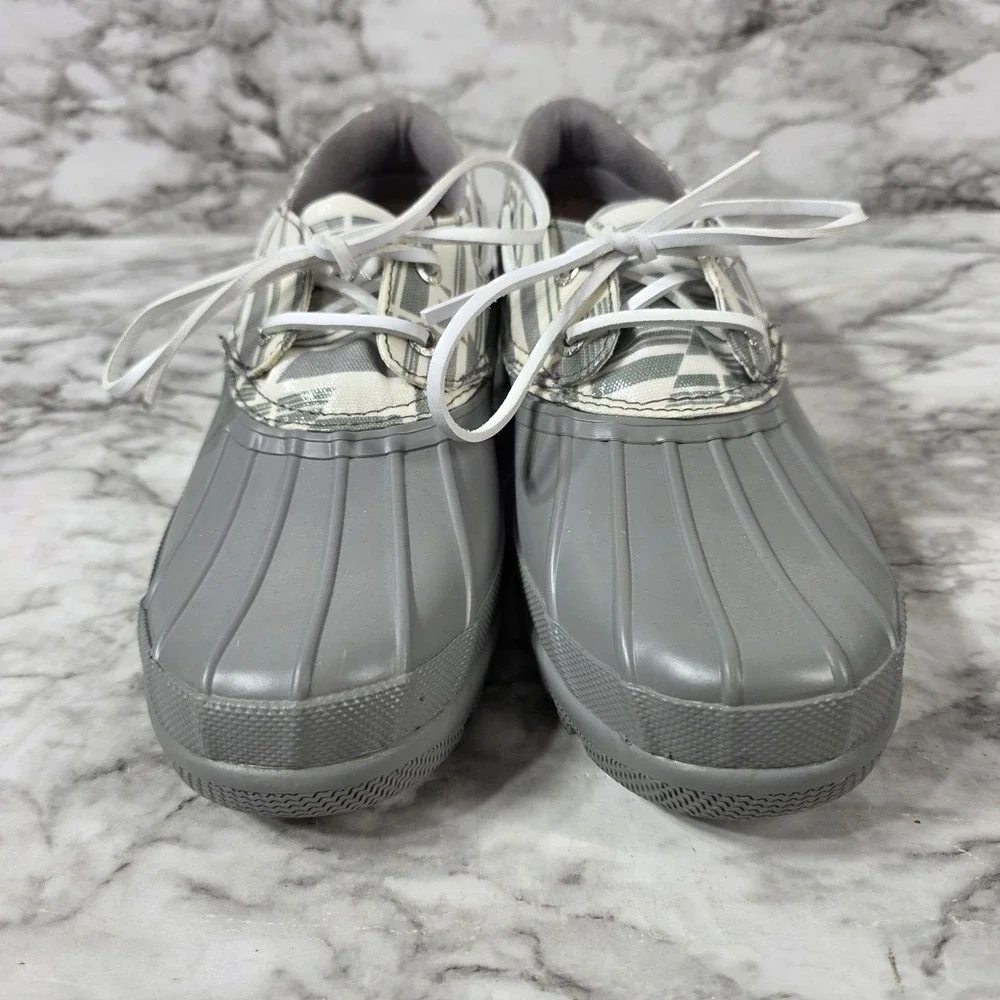 Sperry Top Sider Women's 9 Waterproof Gray Rubber Lace Up Duck Boot STS95030